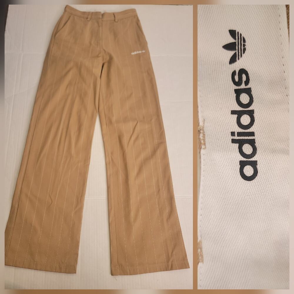 adidas Originals Wide Leg Trouser Pants Womens 0 Casual Lifestyle AsiaFit JJ3484